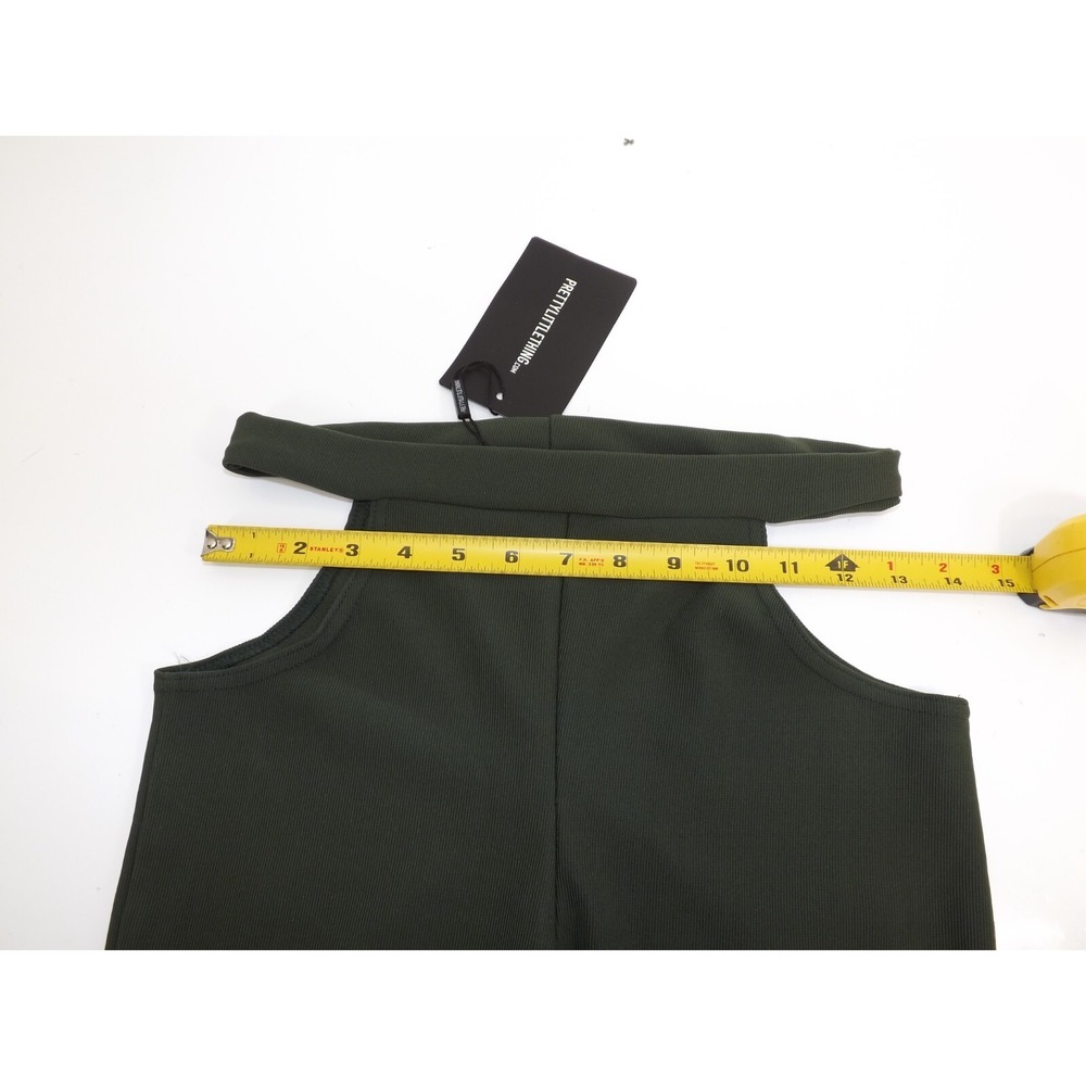 Pretty Little Thing Olive Bandage Rib Cut Leggings - Size 8 - NEW ! - Picture 16 of 16
